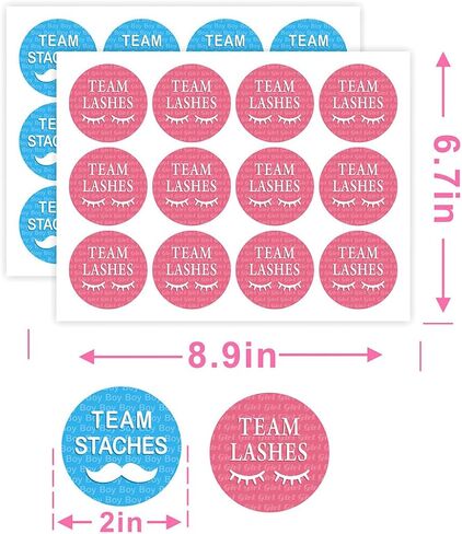 168 Pieces Colored Gold Stamping Gender Reveal Stickers,2 Inch Gold Glitter Team Girl and Boy Waterproof Label,for Gender Reveal Party Games Supplies, for Baby Showers or Gender Reveal Party in Kuwait