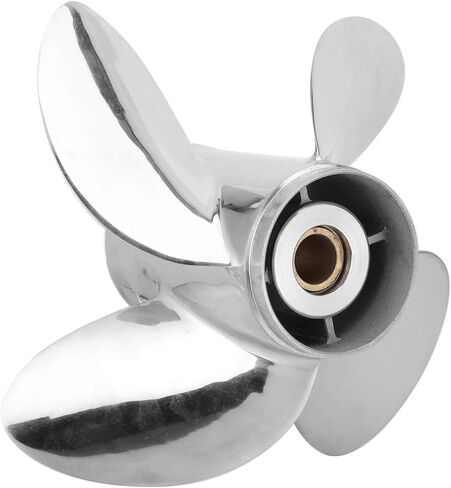 Qiilu Boat Outboard Propeller, 4-Blade Outboard Propeller Stainless Steel 13 x 19 RH Pitch Fit for YAMAHA 50‑130HP Engine in Saudi Arabia