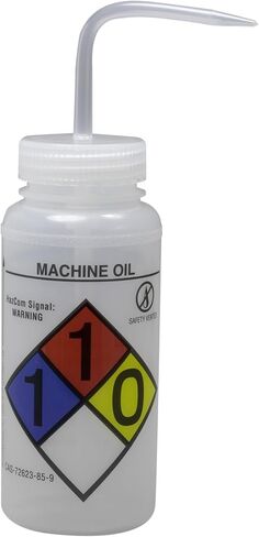 SP Bel-Art GHS Labeled Safety-Vented Machine Oil Wash Bottles; 500ml (16oz), Polyethylene w/Natural Polypropylene Cap (Pack of 4) (F12416-0010) in Saudi Arabia