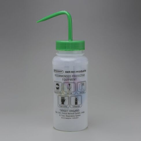 SP Bel-Art GHS Labeled Safety-Vented Machine Oil Wash Bottles; 500ml (16oz), Polyethylene w/Natural Polypropylene Cap (Pack of 4) (F12416-0010) in Saudi Arabia