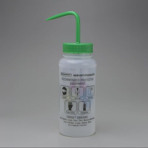 SP Bel-Art GHS Labeled Safety-Vented Machine Oil Wash Bottles; 500ml (16oz), Polyethylene w/Natural Polypropylene Cap (Pack of 4) (F12416-0010) in Saudi Arabia