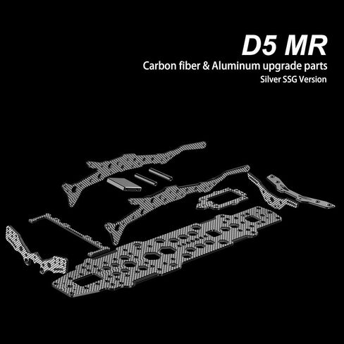 Carbon Fiber Upgrade Kit for 3RACING D5 MR 1:10 RC Drift Car Silvery SSG verson in Saudi Arabia