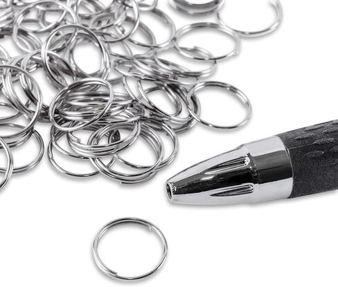 Super Z Outlet 1" (25mm) Nickel Plated Silver Steel Round Edged Split Circular Keychain Ring Clips for Car Home Keys Organization, Arts & Crafts, Lanyards (100) in Saudi Arabia