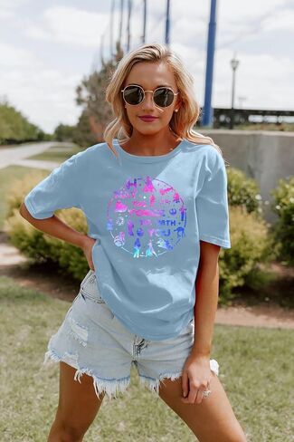 May The Power Be with You Shirt Women Vintage Magical T-Shirt Funny Magic Graphic Tee Family Vacation Casual Short Sleeve Top in Saudi Arabia