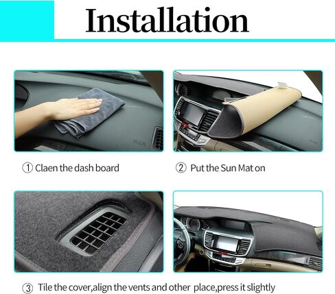 غطاء لوحة القيادة لسيارة Honda Accord 2013-2017، غطاء لوحة القيادة غير قابل للانزلاق، غطاء لوحة القيادة مقاوم للحرارة (رمادي) in Kuwait