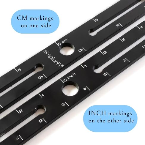 Stereo Array Spacing Bar Microphone Mount with Ruled Markings - Holds 2 Mics - X-Y and ORTF Mic T-Bar Bracket, Fits 3/8" and 5/8" Mic Stands with Included Adapter (MIC-BAR-CLIP-MARK) in Saudi Arabia