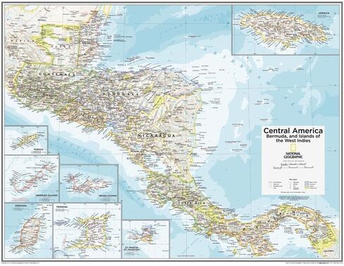 National Geographic Maps: Central America, Bermuda, and Islands of the West Indies Wall Map - Compact - 21 x 16 inches in Saudi Arabia