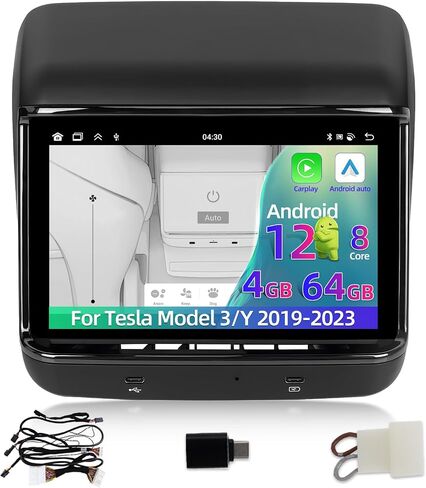 [8 Core 4+64G] راديو Android ذو النمط الأصلي متوافق مع طراز Tesla 3/Y 2019-2022 - 7.2 بوصة IPS 1280x800P LCD تعمل باللمس - Carplay اللاسلكي وAndroid Auto، منفذ هواء مطور، WiFi، EQ in Saudi Arabia