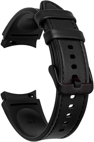 PINHEN Galaxy Watch 6/5/4 Band 40mm 44mm-6 Classic 43mm 47mm Strap Compatible with Samsung Galaxy Watch 4 Classic Bands 46mm 42mm Hybrid of Leather and Silicone Watch Band for Women Men Smart Watch Wristband in Saudi Arabia