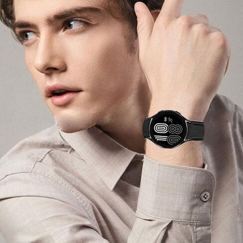 PINHEN Galaxy Watch 6/5/4 Band 40mm 44mm-6 Classic 43mm 47mm Strap Compatible with Samsung Galaxy Watch 4 Classic Bands 46mm 42mm Hybrid of Leather and Silicone Watch Band for Women Men Smart Watch Wristband in Saudi Arabia