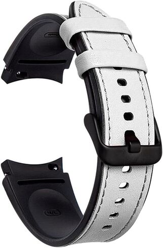 PINHEN Galaxy Watch 6/5/4 Band 40mm 44mm-6 Classic 43mm 47mm Strap Compatible with Samsung Galaxy Watch 4 Classic Bands 46mm 42mm Hybrid of Leather and Silicone Watch Band for Women Men Smart Watch Wristband in Saudi Arabia