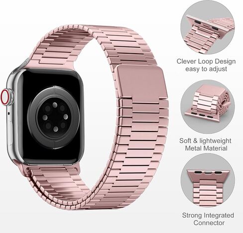 Maledan Compatible with Apple Watch Band 44mm 45mm 42mm 49mm 41mm 40mm 38mm Men Women, Adjustable Stainless Steel Metal Mesh Loop with Case for Apple Ultra 2 iWatch Series 9 8 7 6 5 4 3 2 1 SE, Black in Saudi Arabia