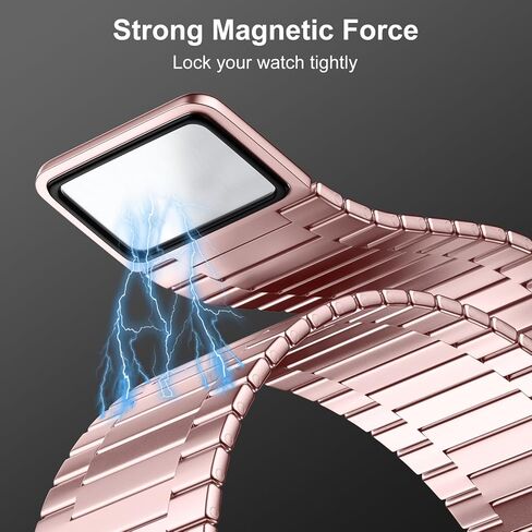 Maledan Compatible with Apple Watch Band 44mm 45mm 42mm 49mm 41mm 40mm 38mm Men Women, Adjustable Stainless Steel Metal Mesh Loop with Case for Apple Ultra 2 iWatch Series 9 8 7 6 5 4 3 2 1 SE, Black in Saudi Arabia
