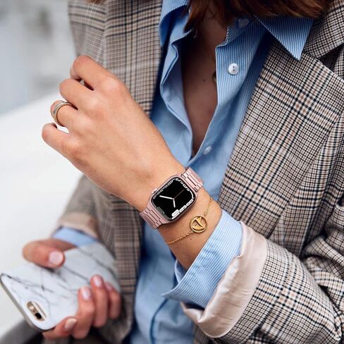 Maledan Compatible with Apple Watch Band 44mm 45mm 42mm 49mm 41mm 40mm 38mm Men Women, Adjustable Stainless Steel Metal Mesh Loop with Case for Apple Ultra 2 iWatch Series 9 8 7 6 5 4 3 2 1 SE, Black in Saudi Arabia