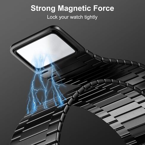 Maledan Compatible with Apple Watch Band 44mm 45mm 42mm 49mm 41mm 40mm 38mm Men Women, Adjustable Stainless Steel Metal Mesh Loop with Case for Apple Ultra 2 iWatch Series 9 8 7 6 5 4 3 2 1 SE, Black in Saudi Arabia