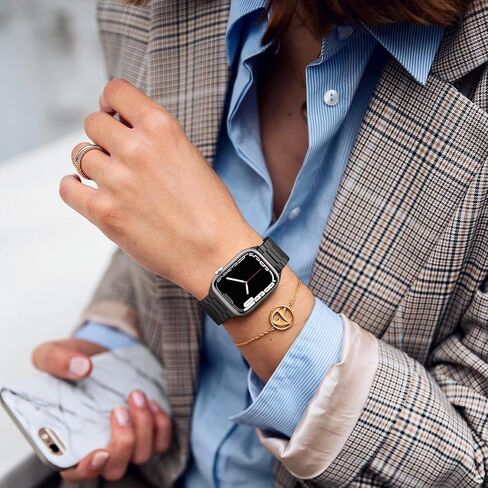 Maledan Compatible with Apple Watch Band 44mm 45mm 42mm 49mm 41mm 40mm 38mm Men Women, Adjustable Stainless Steel Metal Mesh Loop with Case for Apple Ultra 2 iWatch Series 9 8 7 6 5 4 3 2 1 SE, Black in Saudi Arabia