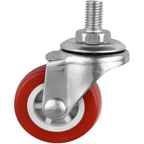 4 قطع/لوت 1.5 بوصة المسمار الأحمر العجلات M8 دوارة بكرة بلاستيكية PVC الدعم الميكانيكي in Kuwait