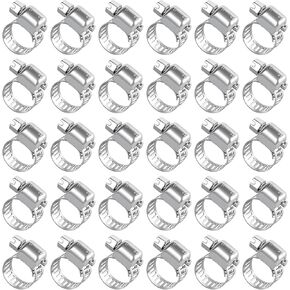 30pcs مشابك خرطوم الفولاذ المقاوم للصدأ ، 1/2 '' - 3/4 '' (13-19mm) مشبك وقود تروس الدودة القابل للتعديل للسباكة والسيارات والتطبيق الميكانيكي in Kuwait