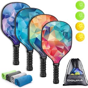 Pickleball Paddles, USAPA Approved Lightweight Pickleball Paddles Set of 4, 4 Pickleball Balls, 4 Cooling Towels& Bag, Premium Pickleball Rackets for Beginners & Pros in Saudi Arabia