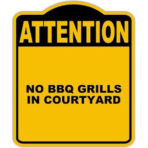 لا توجد شوايات شواء في فناء الاهتمام الأصفر الأسود بالألومنيوم المركب 15 × 18 بوصة in Kuwait