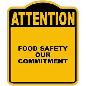 سلامة الغذاء الالتزام بانتباهنا الصفراء الأسود الألومنيوم علامة مركب 15 × 18 بوصة in Kuwait