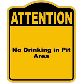 لا شرب في منطقة الحفرة انتباه أصفر أسود مركب مركب 15 × 18 بوصة in Kuwait