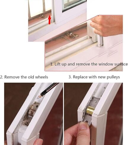 Window Pulley,Door Window Pulley, 4 Wheels, 77/88 Type Track Pulley, Stainless Steel Single Copper Pulley, Plastic Steel Window Pulley, Sliding Door Track, Roller Sliding Window Wheel(Flat Wheel,Type in Saudi Arabia