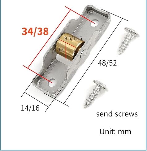 Window Pulley,Door Window Pulley, 4 Wheels, 77/88 Type Track Pulley, Stainless Steel Single Copper Pulley, Plastic Steel Window Pulley, Sliding Door Track, Roller Sliding Window Wheel(Flat Wheel,Type in Saudi Arabia
