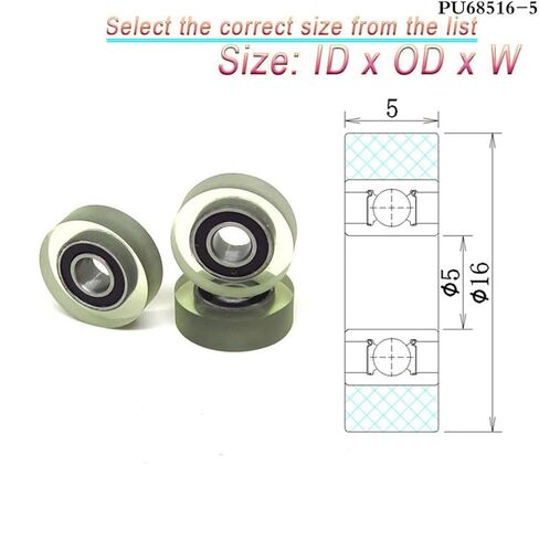 1pcs 13mm diameter pu محمل البكرة المغلفة عجلة 4x13x4 تحمل PU68413-4 OD 13mm المطاط الناعم 4 * 13 * 4 بكرة البولي يوريثان (PU68413-4 4x13x4mm) in Saudi Arabia