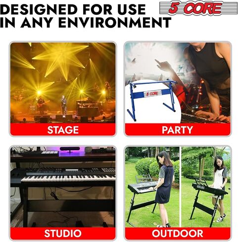 5 Core Keyboard Stand z Z Zeal Electric Piano Riser قابلة للطي وقابلة للطي متينة لصالح 54 61 88 Keys Instruments Pink - KS Z1 BPNK in Saudi Arabia