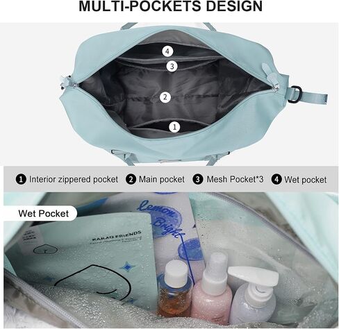 Sport Travel Duffle Bag Large Gym Tote Bag for Women, Weekender Carry on Bag for Airplane, Ladies Beach Overnight Bag Waterproof Luggage Bag with Wet Pocket in Kuwait