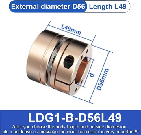 LDG1-B-D56L49 LDG2-B-D56L68 Flexible Motor Shaft Coupler LDG D56L49/L68 Diaphragms Aluminium Coupling Cardan Accessories Connector for 3D Printer CNC 1Pcs(LDG2-B-D56L68-20X20) in Saudi Arabia