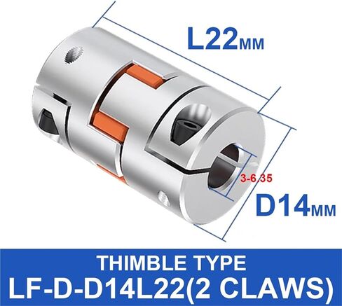 LF-D-D14L22 LF D D14L22 Aluminum Shaft Coupler Jaw Plum Spider Thimble Type CNC Motor Encoder Coupling 3mm 4mm 5mm 6mm for Dividing Table 1Pcs(3mmX5mm) in Saudi Arabia