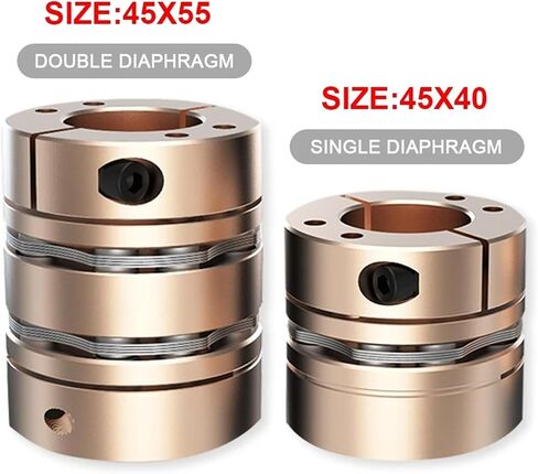 LDG1-B-D45L40 LDG2-B-D45L55 Flexible Motor Shaft Coupler LDG D45L40/L55 Diaphragms Aluminium Coupling Cardan Accessories Connector for 3D Printer CNC 1Pcs(LDG2-B-D45L55-22X22) in Saudi Arabia