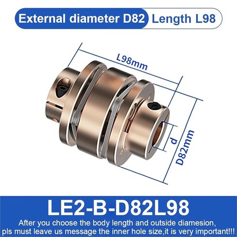 L1-B-D82L68 LE2-B-D82L98 اقتران LE D82L68/98 مقرنة حركية مرنة مقرنة الألومنيوم مفصل عالمي للطابعة 3D CNC 1PCs (LE2-B-D82L98-29X29) in Saudi Arabia
