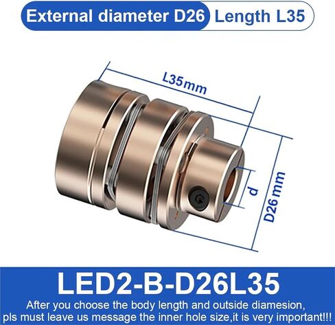 LED1-B-D26L26 LED2-B-D26L35 Flange Coupling LED D26L26/35 Flexible Motor Shaft Coupler Aluminium Diaphragms Universal Joint for 3D Printer 1Pcs(LED1-B-D26L26-5X12) in Saudi Arabia