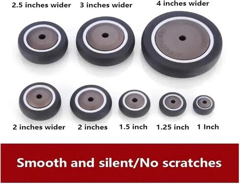 4 قطع/عجلات دفعات 1.5 بوصة TPE عجلات/عجلات مطاطية عجلات عالمية نايلون مقاومة للارتداء in Kuwait