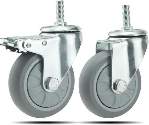 1PCS Casters Heavy Duty 3/4/5 Inch Locking Trolley Swivel Casters Trolley Wheels High Load Industrial Wheelbarrow(1pcs Swivel Wheel,3 inch) in Saudi Arabia
