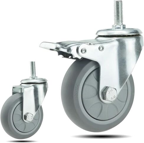 1PCS Casters Heavy Duty 3/4/5 Inch Locking Trolley Swivel Casters Trolley Wheels High Load Industrial Wheelbarrow(1pcs Swivel Wheel,3 inch) in Saudi Arabia