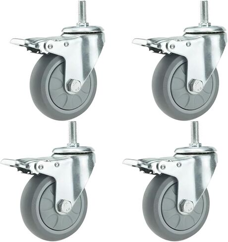 1PCS Casters Heavy Duty 3/4/5 Inch Locking Trolley Swivel Casters Trolley Wheels High Load Industrial Wheelbarrow(1pcs Swivel Wheel,3 inch) in Saudi Arabia
