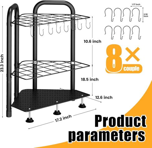 Jonkehai Garden Tool Organizer Yard Tool Organizer Grage Grage Tool Tool and Storage Garden Tool Tool Storage Myard Tool Tool Tool حامل أداة للمرآب أدوات الفناء الطويلة للتخزين in Kuwait