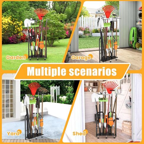 Jonkehai Garden Tool Organizer Yard Tool Organizer Grage Grage Tool Tool and Storage Garden Tool Tool Storage Myard Tool Tool Tool حامل أداة للمرآب أدوات الفناء الطويلة للتخزين in Kuwait