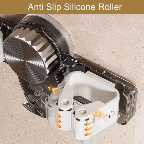 شماعات ممسحة شماعات المكنسة ، جدار جبل ممسحة ، لا يوجد ثقب مطلوب منظم شماعات المكنسة للحمام ، المطبخ ، غرفة الغسيل ، حديقة منزلية ، تخزين المرآب ورفف التنظيم (شفاف) in Kuwait