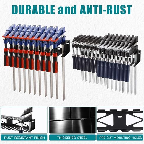 Blulu 2 PCS F-Style Clamp Holder 16 Inch F-Style Clamp Storage Tool Tool Monger Morting Wall for Shed Garage Pegboard Workshop Home in Kuwait