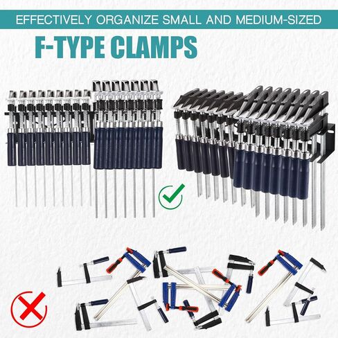 Blulu 2 PCS F-Style Clamp Holder 16 Inch F-Style Clamp Storage Tool Tool Monger Morting Wall for Shed Garage Pegboard Workshop Home in Kuwait