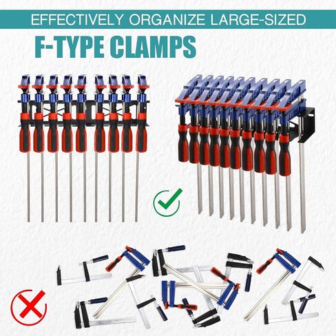 Blulu 2 PCS F-Style Clamp Holder 16 Inch F-Style Clamp Storage Tool Tool Monger Morting Wall for Shed Garage Pegboard Workshop Home in Kuwait