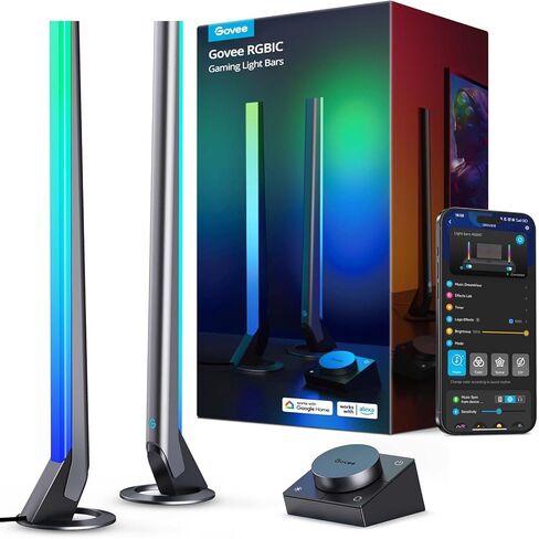 Govee RGBIC Gaming Light Bars H6047 with Smart Controller, 16.7 Inches Wi-Fi Smart LED Light Bars with Music Modes and 60+ Scene Modes Specially Built for Gamers, Works with Alexa & Google Assistant in Kuwait