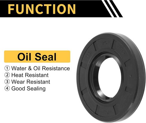 Universal Oil Seal TC Double Lip W Steel Spring Seal Ring Rotary Shaft Seal 25x52x7mm High Pressure NBR Rubber Black 5pcs in Saudi Arabia