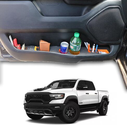 Truck Organizer with Cup Holders Insert Compatible with RAM 1500 2019-2026 Best Truck Accessories, RAM 1500 Door Organizer Custom Fit Storage Box (Driver Side Door Only) (Black) in Kuwait