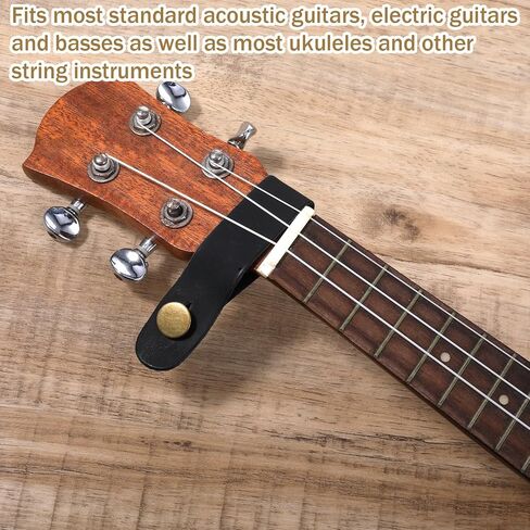 4pcs Leather Guitar Neck Strap, Ukulele Acoustic Guitar Headstock Strap Tie with Button for Guitars Amp Headphone Adapter, Straps Lock Straps Adapte Locking Guitars Accessories for Electric Bass in Saudi Arabia